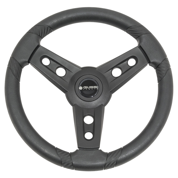 Gussi Lugana Black Steering Wheel and Adapter - Club Car DS